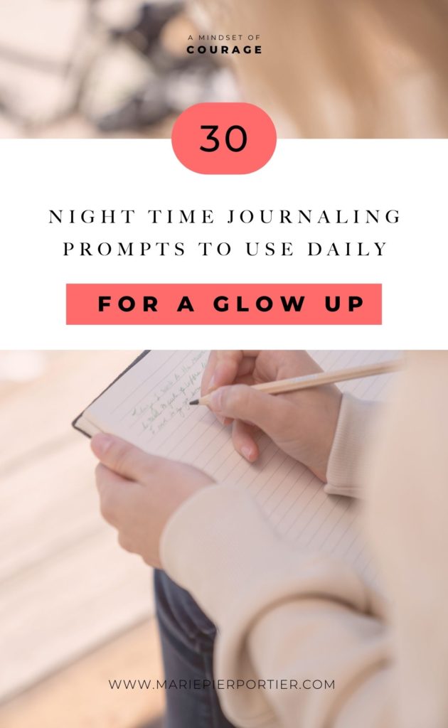 night time journal prompts for a glow up pinterest