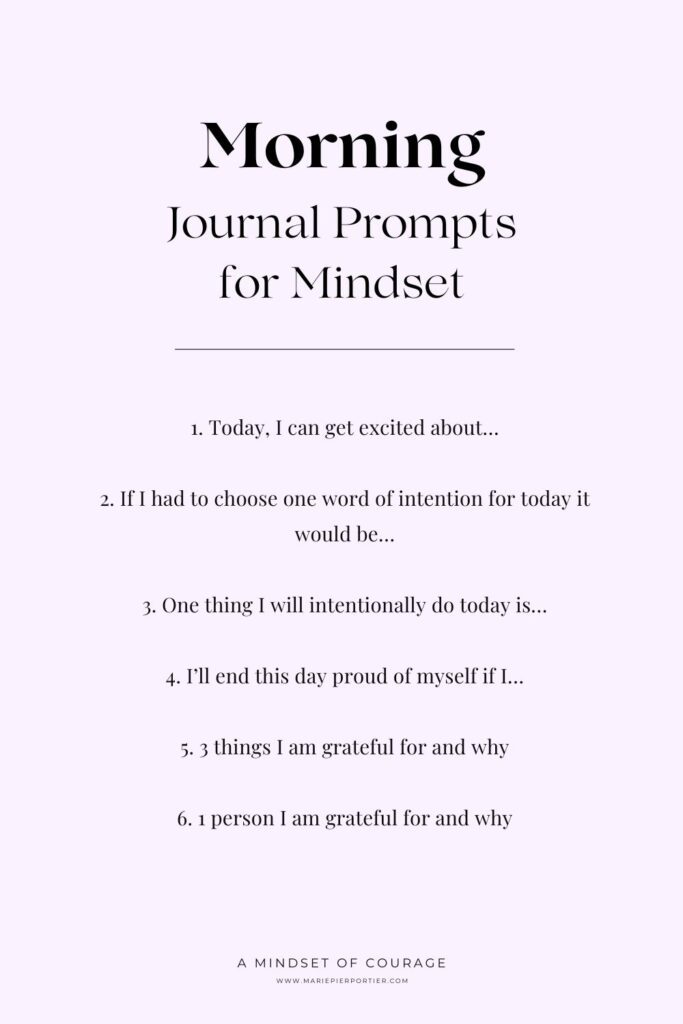 morning journal prompts for mindset pinterest